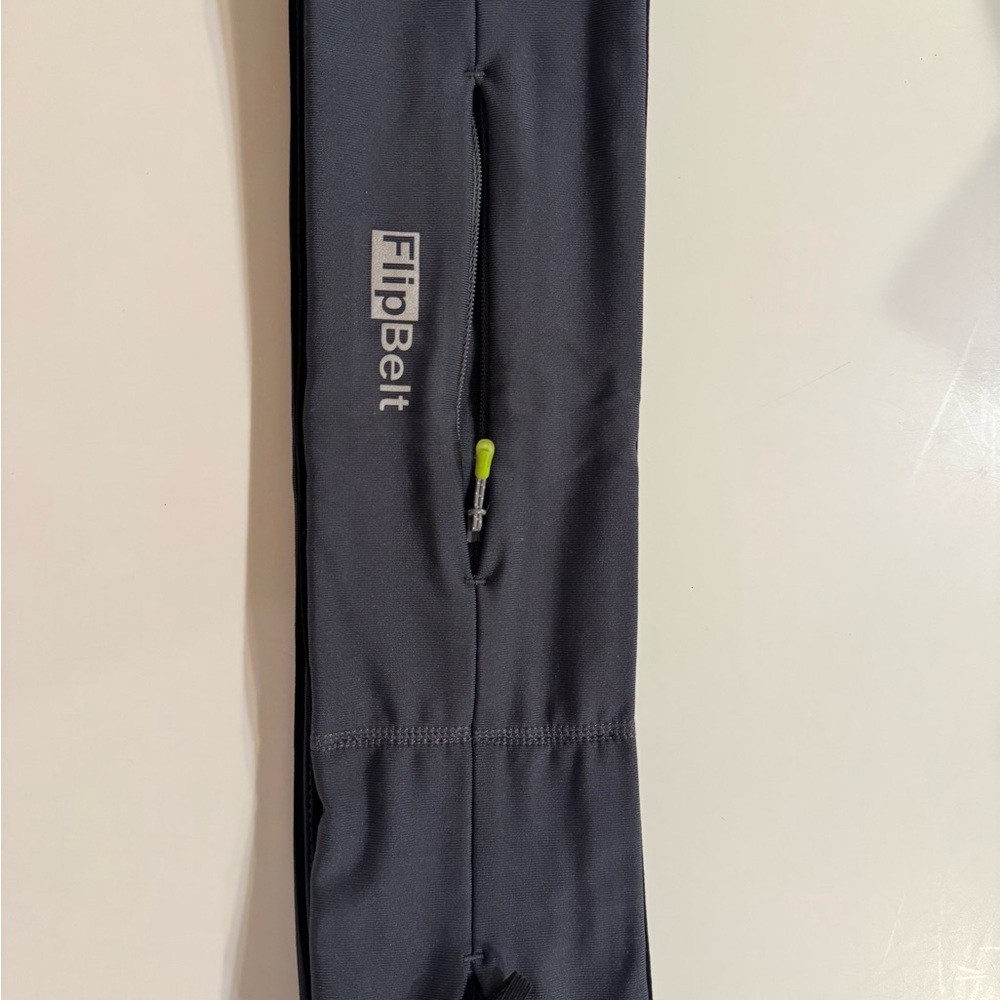 FlipBelt Running Belt - Black with Neon Green Zipper Pull